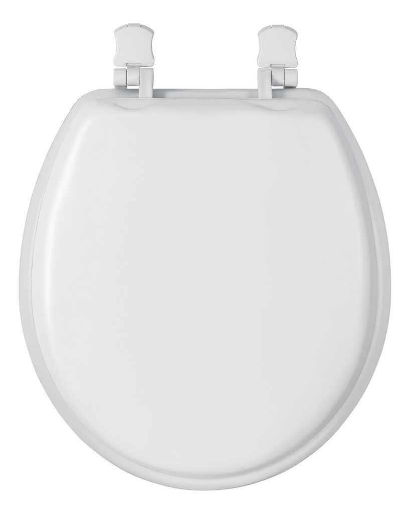 Asiento Para Inodoro Foset Aawc-40b De Poliuretano Con Forma Redonda Blanco Liso