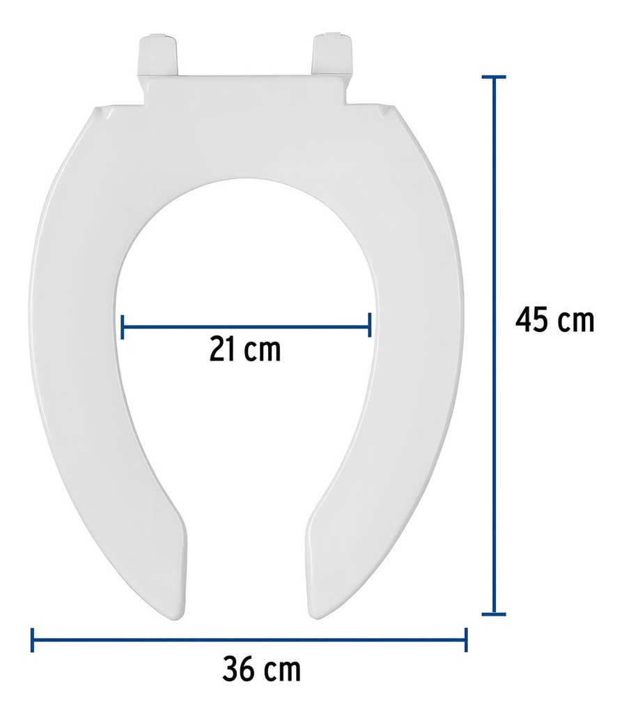 [TR-AFWC-45B] Asiento Alargado Sin Tapa Wc Fluxómetro Foset 49368