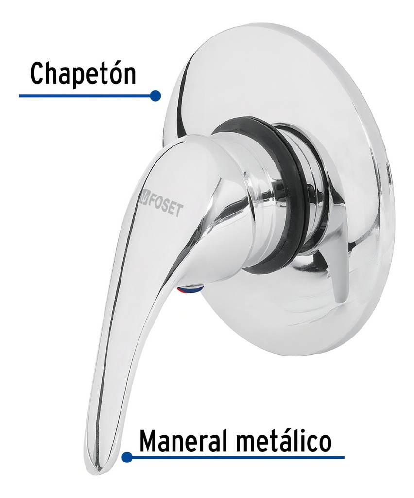 [TR-AQM-71] Monomando Regadera Laton Foset 49435 Acabado Cromado Color Plateado