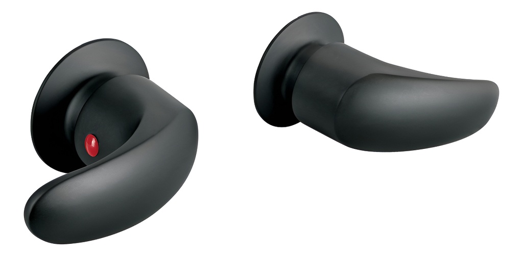Juego de 2 Manerales Grandes Regadera Negro Foset Aqmr-62m Acabado Mate Color