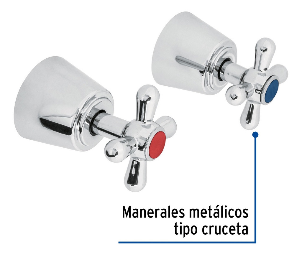 [TR-AQMR-61] Juego 2 Manerales Tipo Cruceta Para Llave Emp Foset 49785 Color Plateado