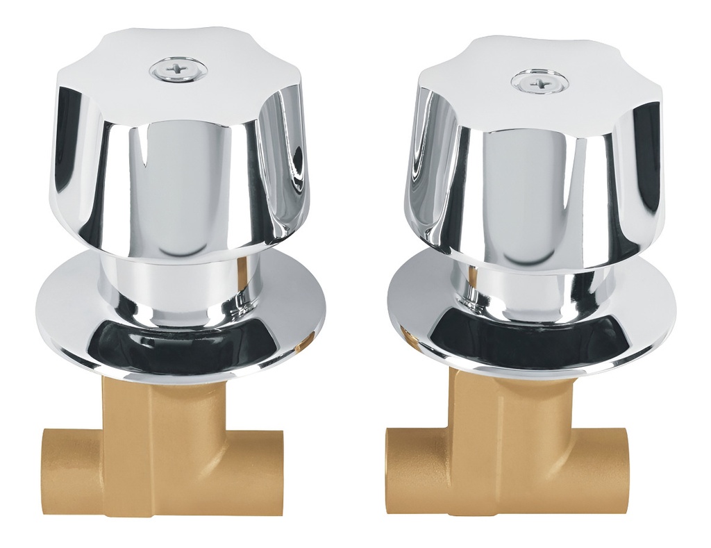 Jgo 2 Llaves Empotrar Soldables C/manerales Foset 49801 Color Plateado