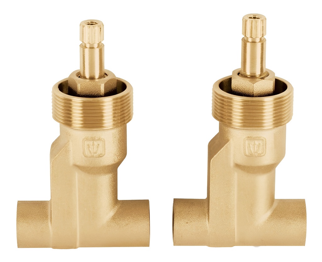 Jgo 2 Llaves De Empotrar Soldables Basic Foset 49803 Color Dorado