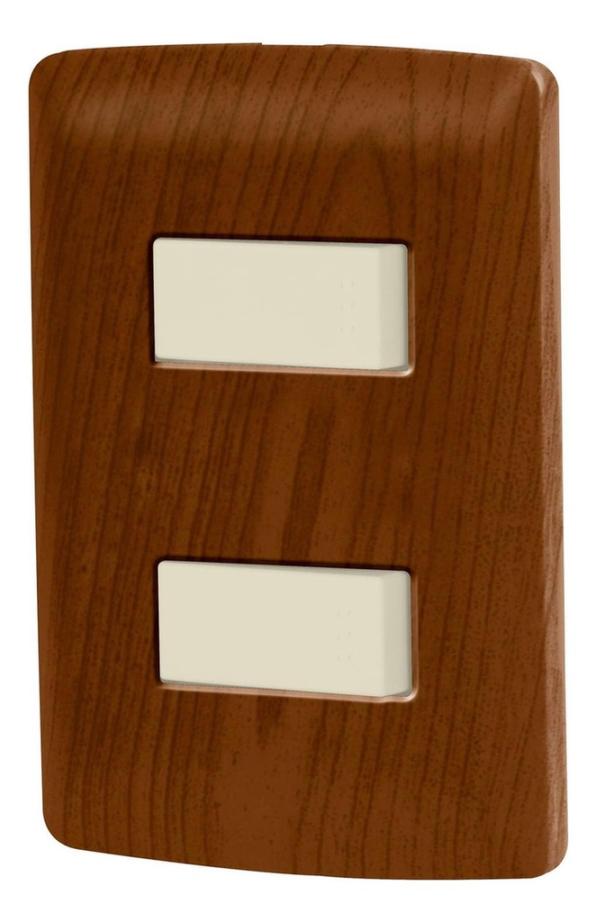 [TR-PA-APCO-IM] Placa Con 1 Contacto Y 1 Interruptor Madera Voltech 49935 Color Marrón