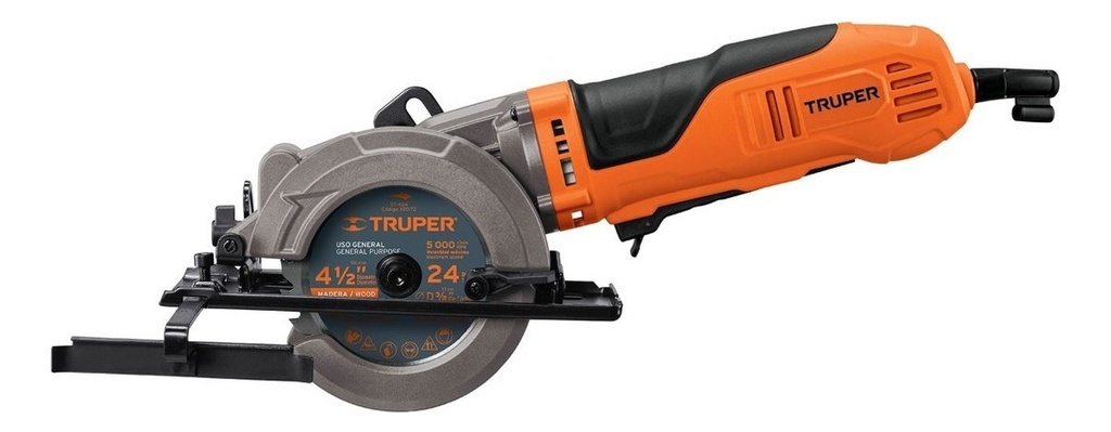 Sierra Circular Eléctrica Truper Profesional Sici-4-1/2a 114mm 750w Naranja 60hz