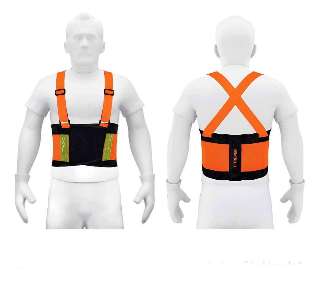 Faja Lumbar Naranja C/cintas De Alta Visibilidad, G 100357 Truper