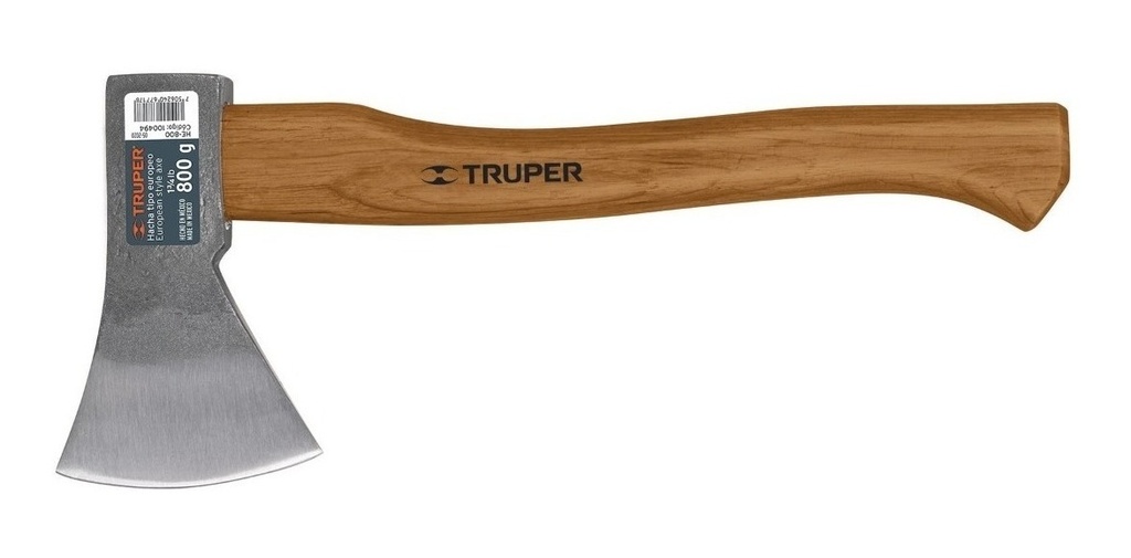 [TR-HE-800] Hacha Europea, 800 G, Mango Hickory 14", Truper 100494