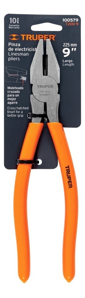 Pinza P/electricista 9'' Mango Vinil, 100579 Truper