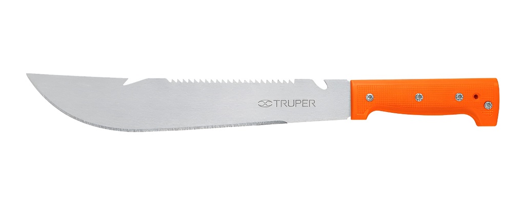 Machete Rambo 12" Cacha Remachada Naranja, Truper