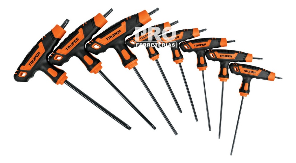 [TR-TORX-8TLX] Juego De 8 Llaves Torx Mango T, T9-t40, Truper 100935