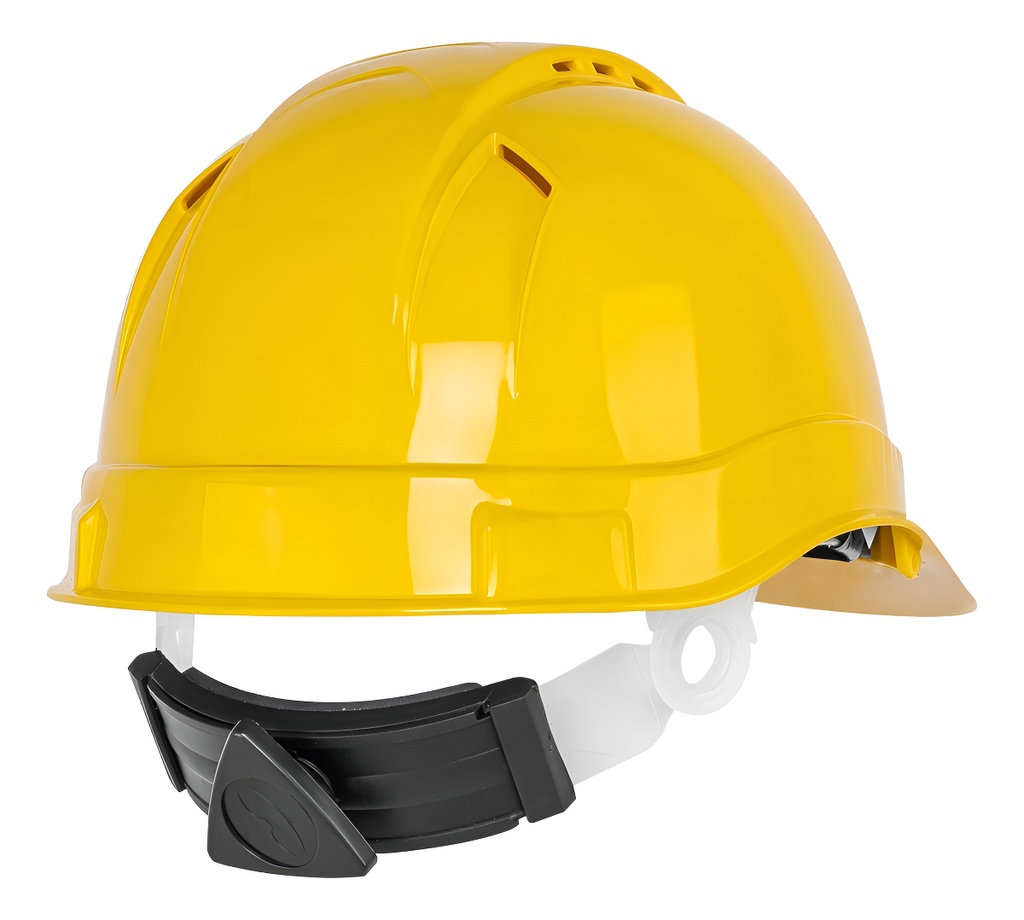 Casco De Seguridad Ventilado, Ajuste De Matraca, Amarillo