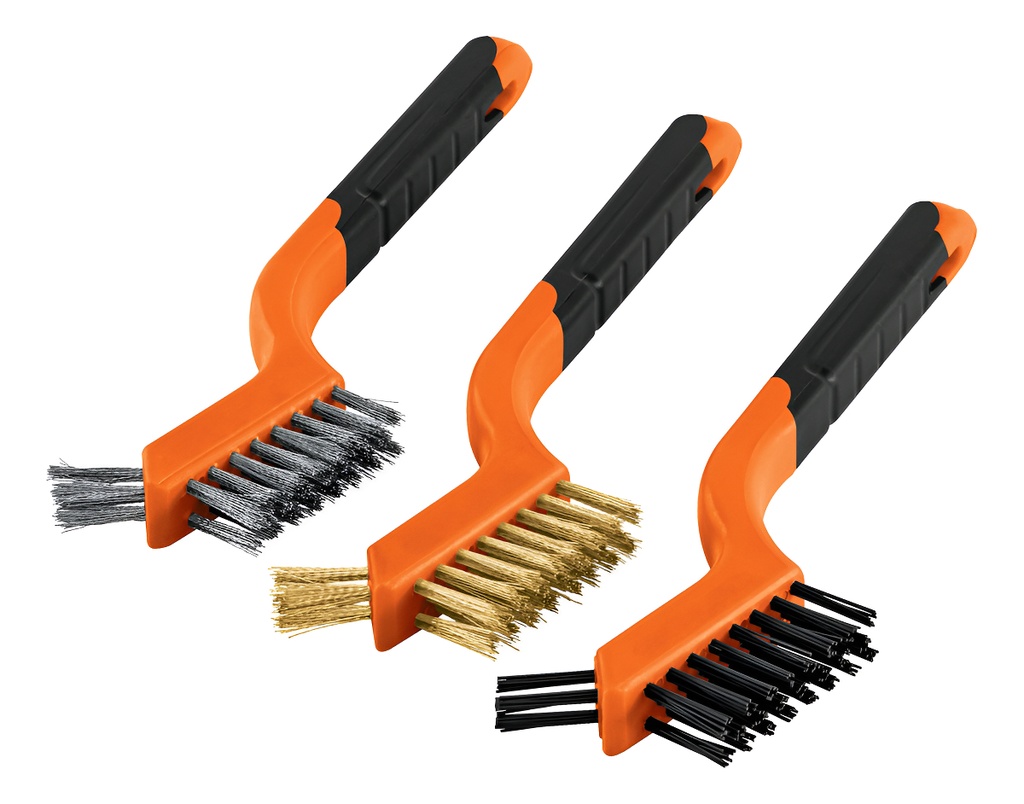[TR-JCEA-3] Truper Juego Set De Mini Cepillos Alambre Acero Latón Nylon