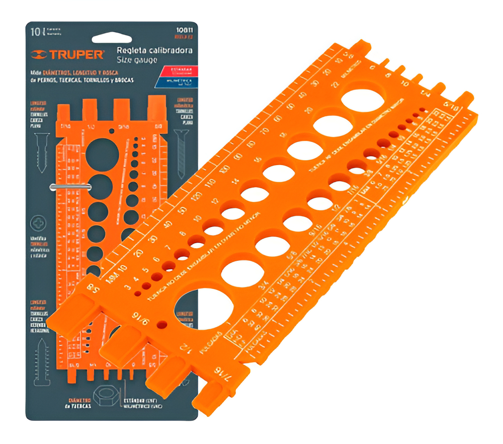 Regleta Calibradora De Turcas Y Tornillos Truper 10811