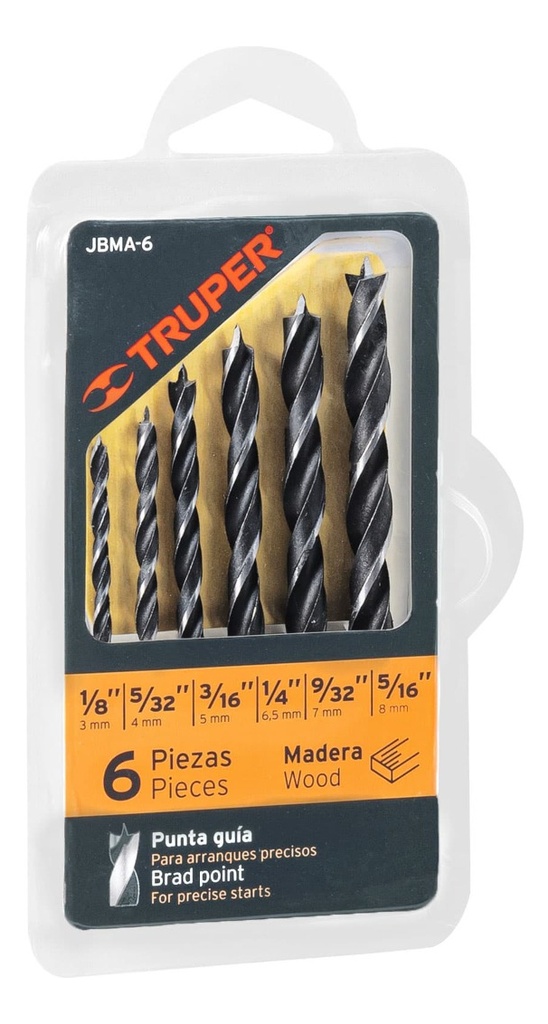 Juego De Brocas Para Madera, 6 Piezas Truper 11337