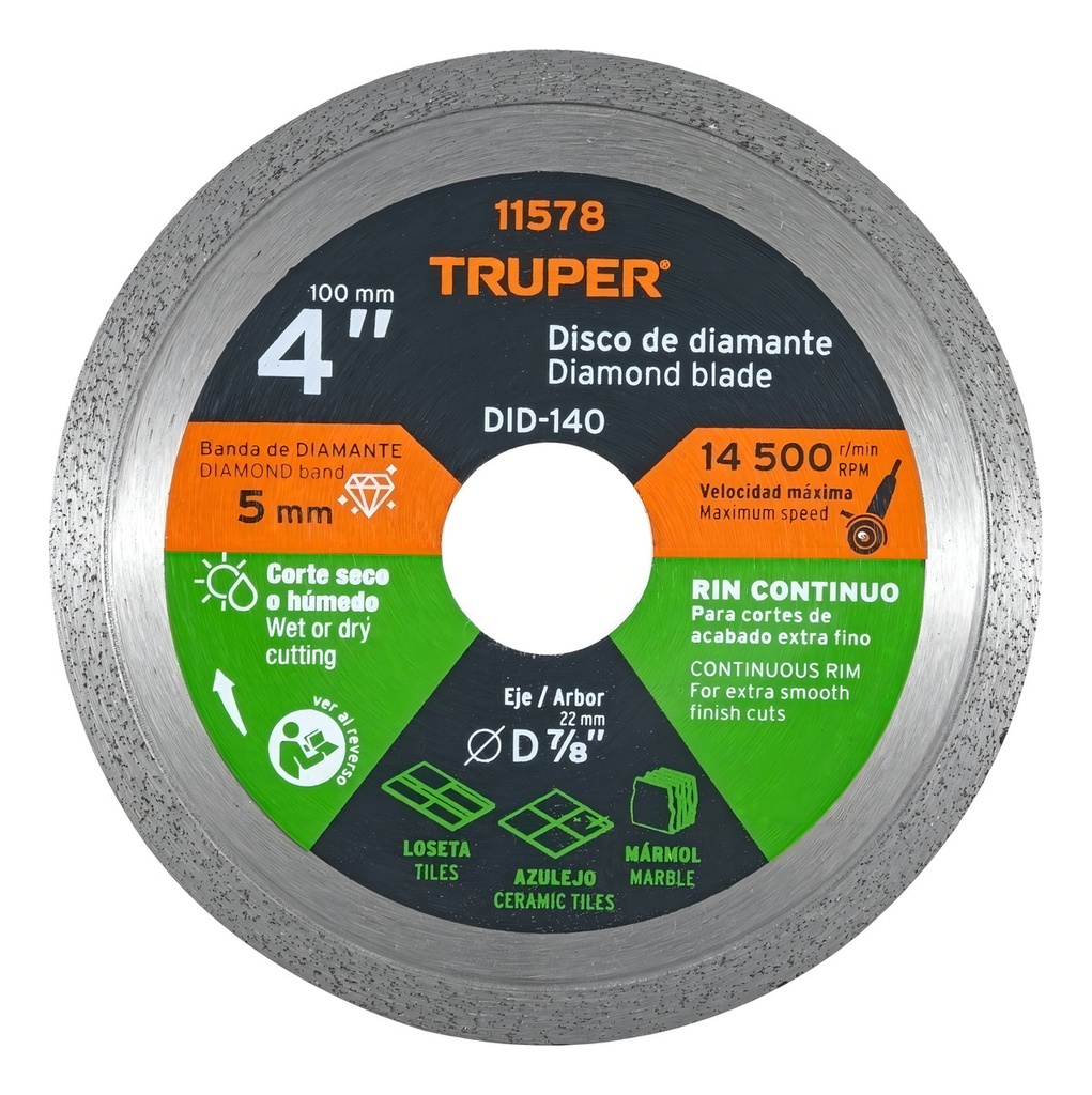 Disco De Diamante, Rin Continuo, 4' Truper 11578