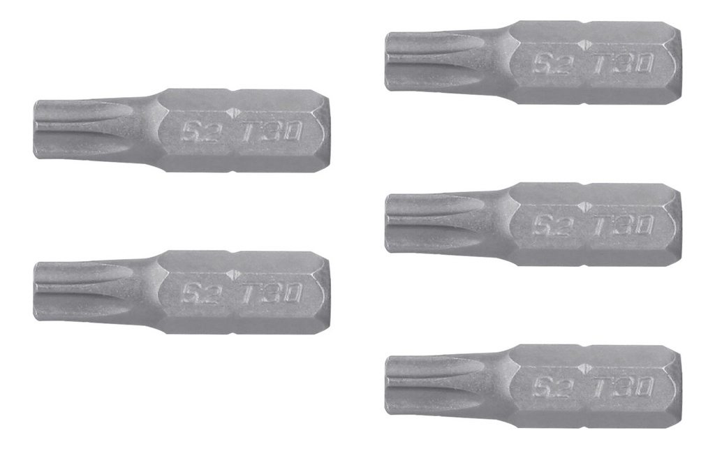 Puntas Torx C/seguro T30 Largo 1'' 5pz Truper 12346