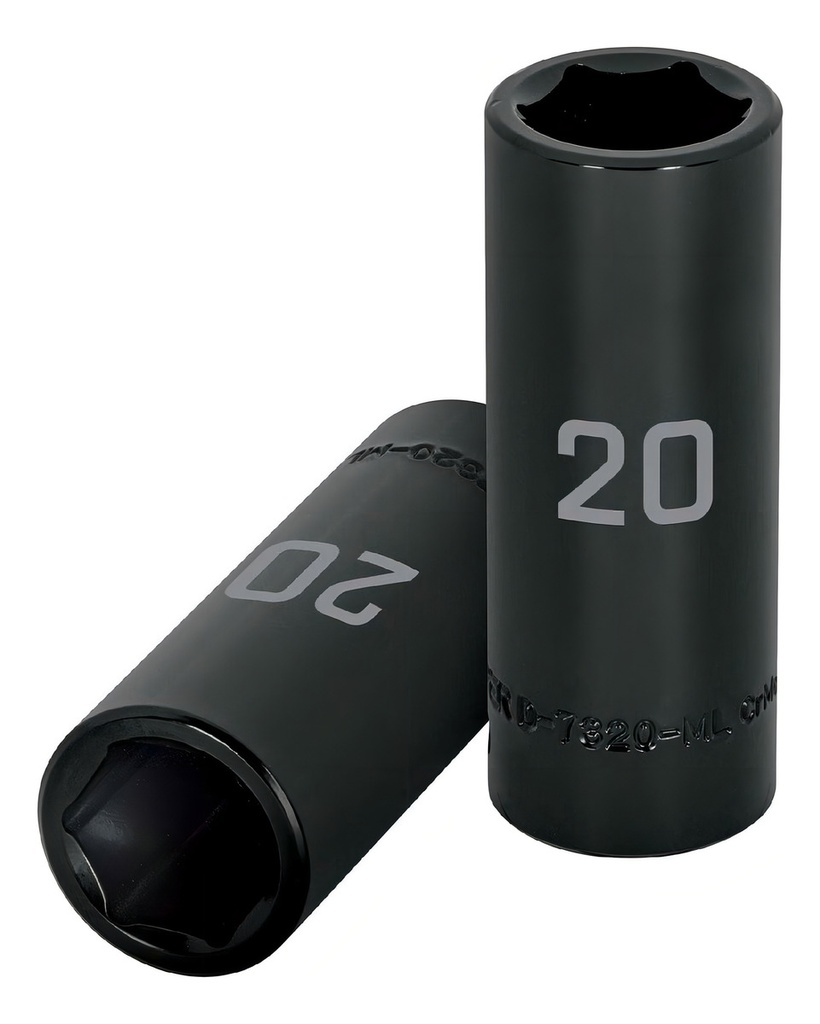 Dado Largo De Impacto 6 Puntas 20mm Cuadro 1/2´ Acero 12432