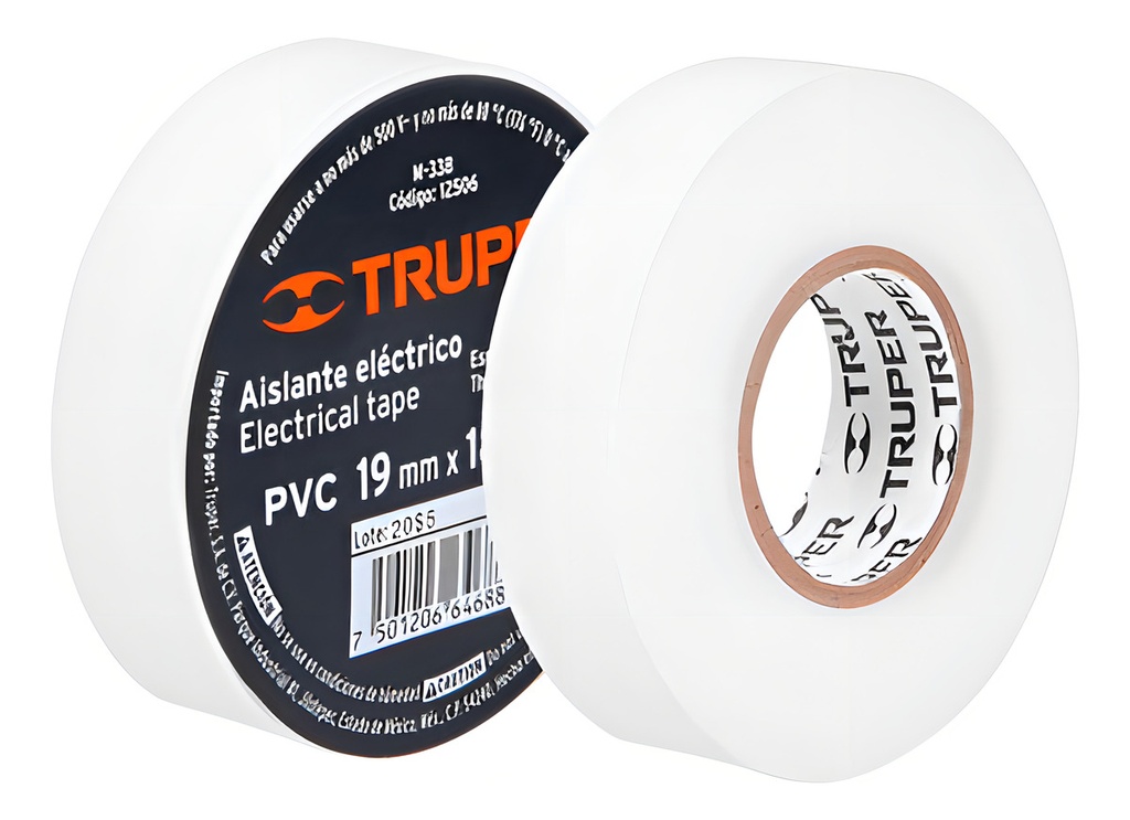 Cinta Aislar 19 Mm X 18 Mt Blanco Truper 12506