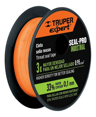 Cinta Sella Roscas De 1/2 Uso Industrial, 7 M, Truper 12515