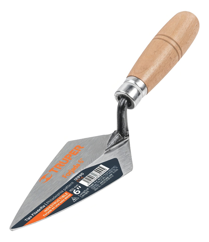 [TR-CT-6] Cuchara Para Albañil 6" Forjada Tipo Filadelfia, Truper