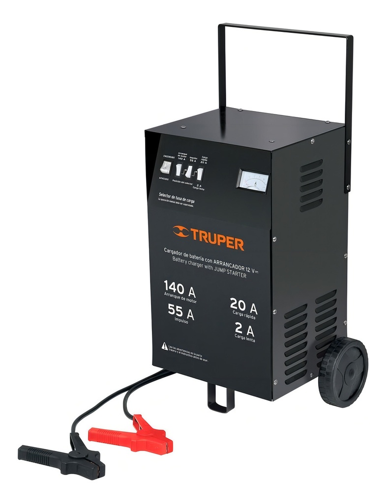 Truper 13028 Cargador Arrancador De Baterías Con Ruedas 12 V 140 A 12w