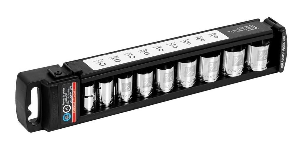 Juego De 9 Dados Cuadro 3/8 Std, Truper 13950