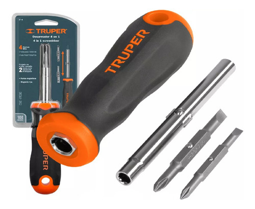[TR-DT-4] Desarmador 2 Puntas Dobles, Barra 2 Cajas Hex. Truper 14200