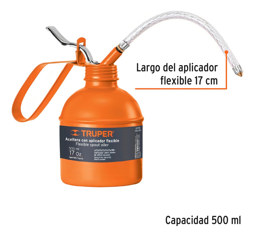 [TR-ACEF-500] Aceitera De Pipeta Flexible, 500 Ml, Truper 14874