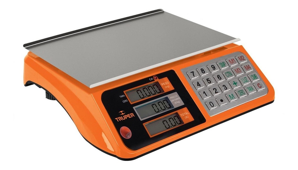 [TR-BASE-40] Báscula Electrónica Multifunciones Capacidad 40 Kg Truper Color Naranja