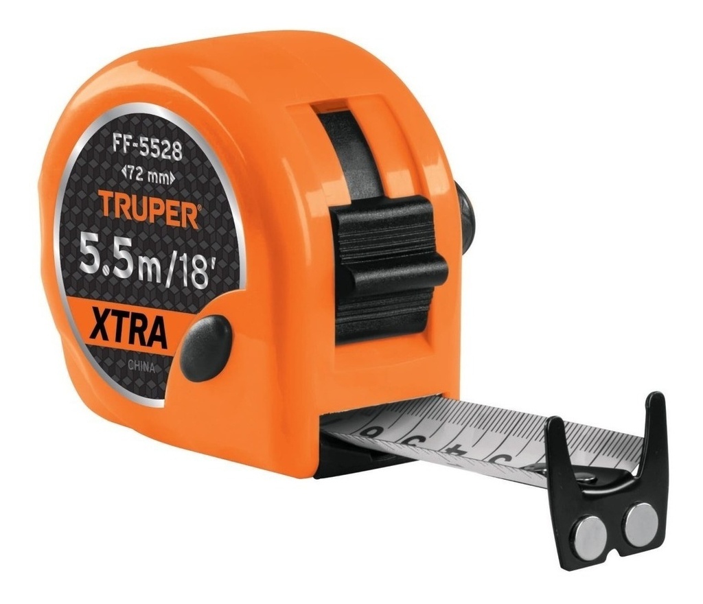 Flexómetro Xtra 5.5 M Cinta Extra Ancha 28 Mm, Truper