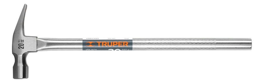 Martillo Uña Recta 20 Oz, Mango Tubular, Truper, 16703
