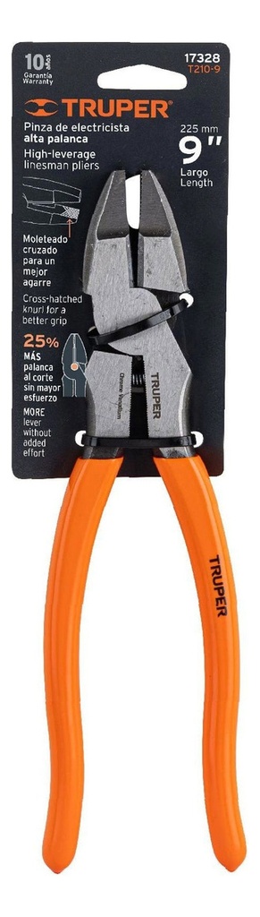 [TR-T210-9] Pinza Electricista 9" Con Resorte Mango Pvc Truper 17328