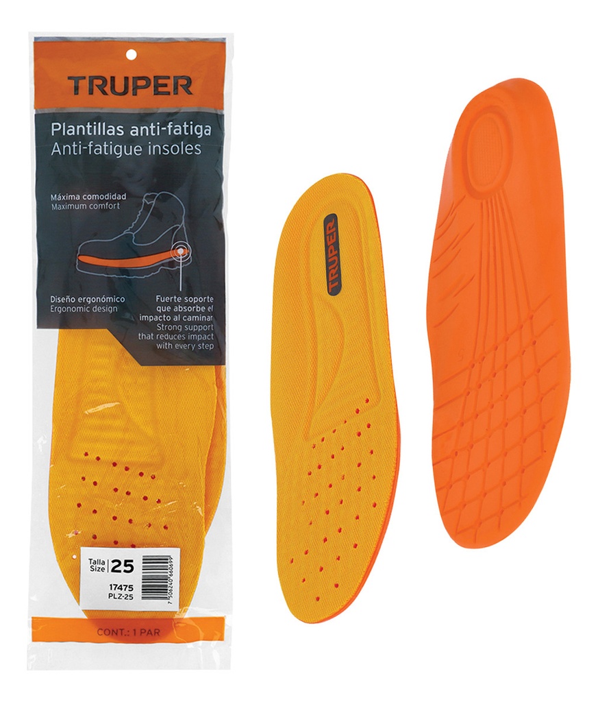 Plantillas de Poliuretano Para Zapato Talla 25 Truper 17475 Tamaño De La Plantilla 25