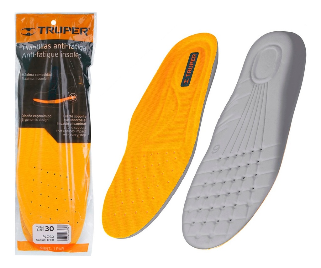 Plantillas de Poliuretano Para Zapato Talla 30 Truper 17731 Tamaño De La Plantilla 30