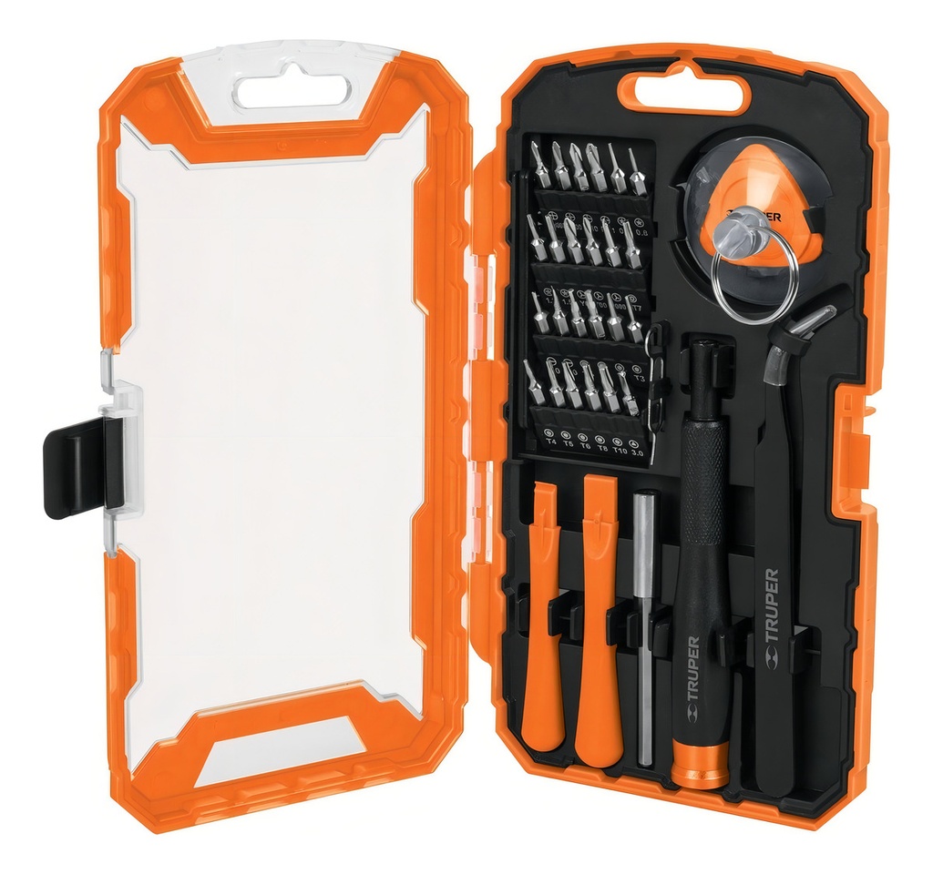 [TR-JGO-TEL-32] Juego Desarmadores Reparacion Celular 32 Pz Truper 17762
