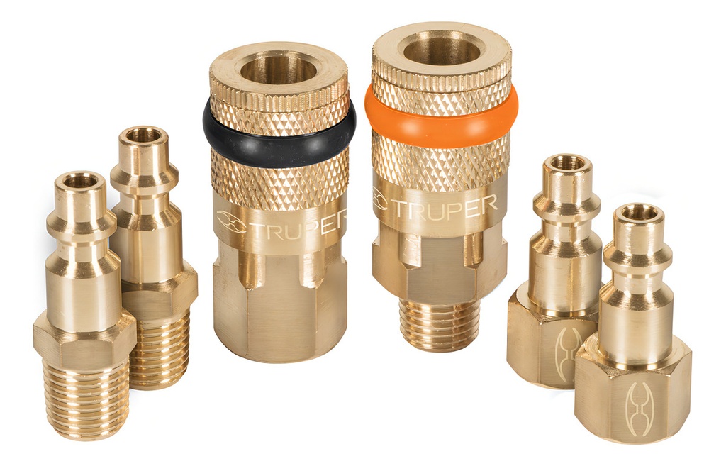 Juego De 4 Conectores Y 2 Coples Para Compres Truper 18075