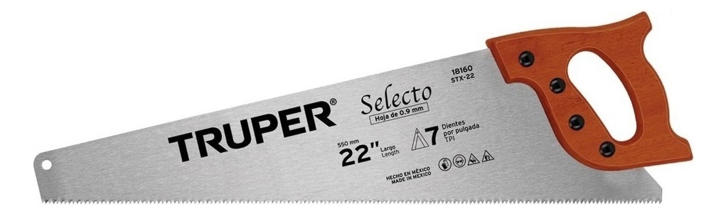[TR-STX-22] Serrucho 22" Selecto, 7 Dpp, Truper