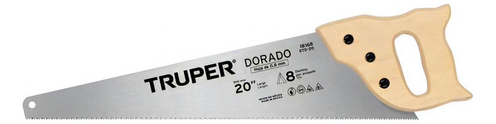 [TR-STD-20] Serrucho Carpintero 20 Pulgadas 50 Cm Dorado Truper 18168