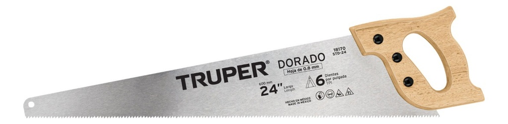 Serrucho 24 Dorado, 6 Dpp, Truper 18170