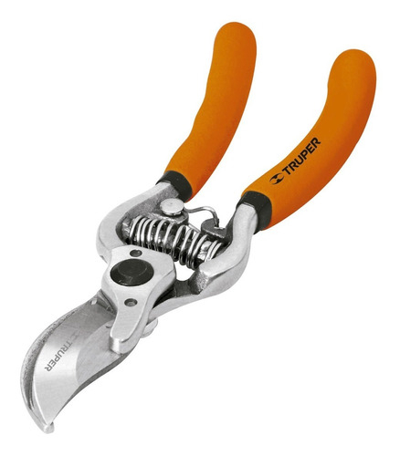 [TR-T-66] Tijera Para Poda 6", Cuchilla De Paso Truper 18462 Color Naranja