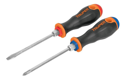 Dúo De Desarmadores 1/4x4 Mango Comfort Grip 19622 Truper