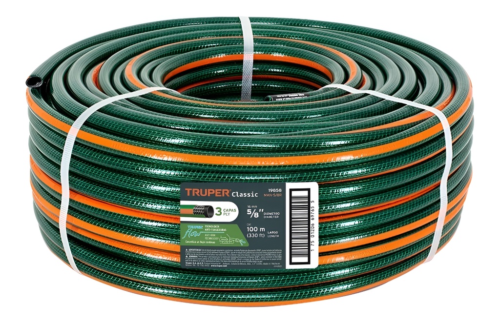 Manguera Reforzada 5/8'' Truper 19858 Color Verde