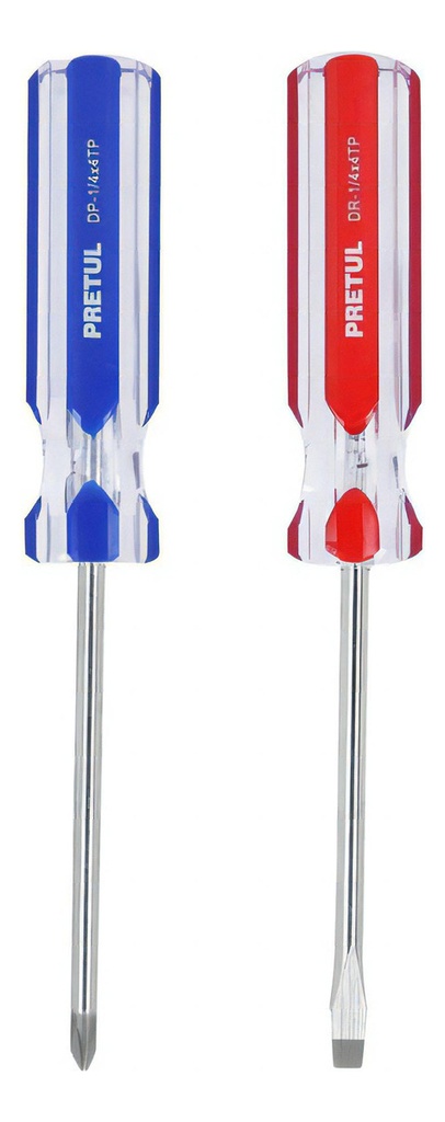 Juego de Destornillador 1/4" Mango de PVC Pretul 20210