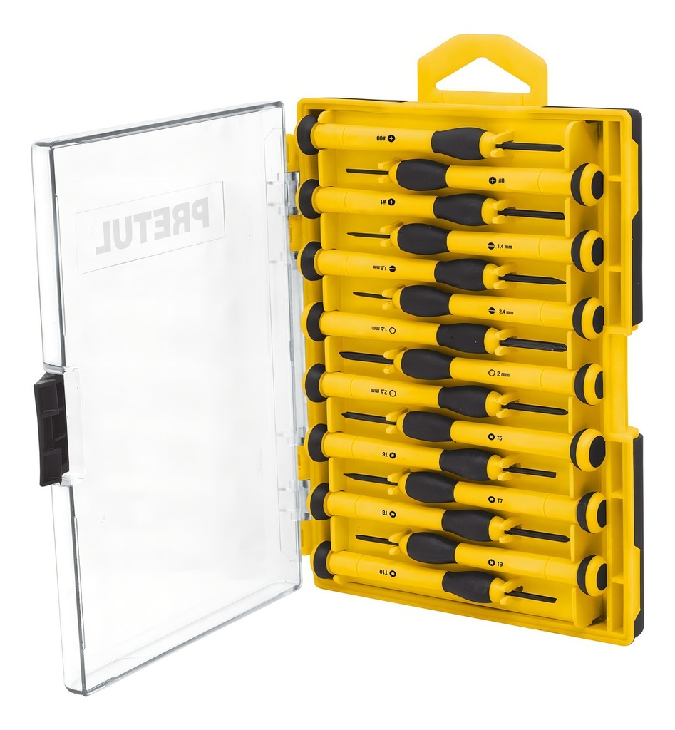 Juego Con Desarmadores De Precisión 15 Piezas Pretul 21383