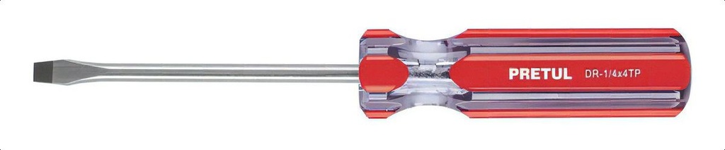 Destornillador Plano 1/4'' X 4'' Mango De Pvc Pretul 21459