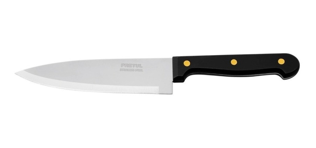 [TR-CUCH-P61] Cuchillo de Chef, Mango Plástico, 6' Pretul 23089 Color Negro