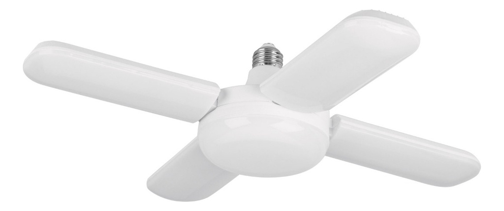 Lámpara Led 40 W Ventilador 4 Aspas Ajustables Volteck 26125 Estructura Blanco