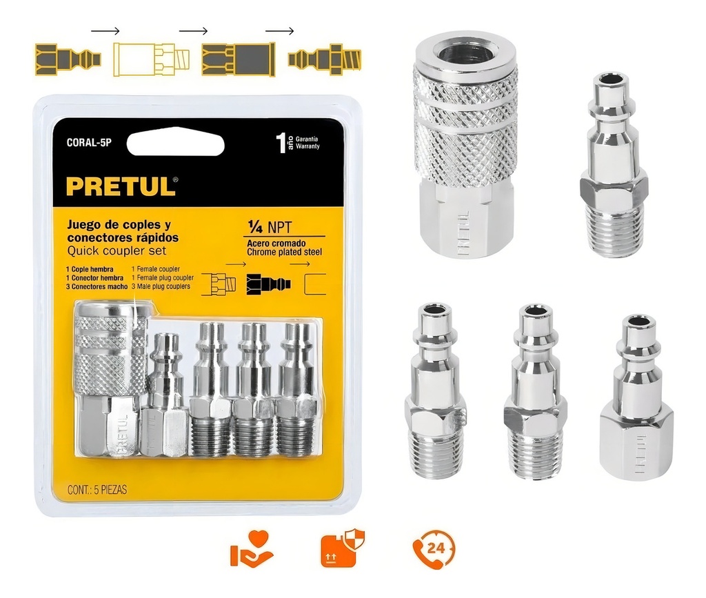 Cople Pretul Coral-5p Macho de Aluminio - 11.4cm de Diámetro