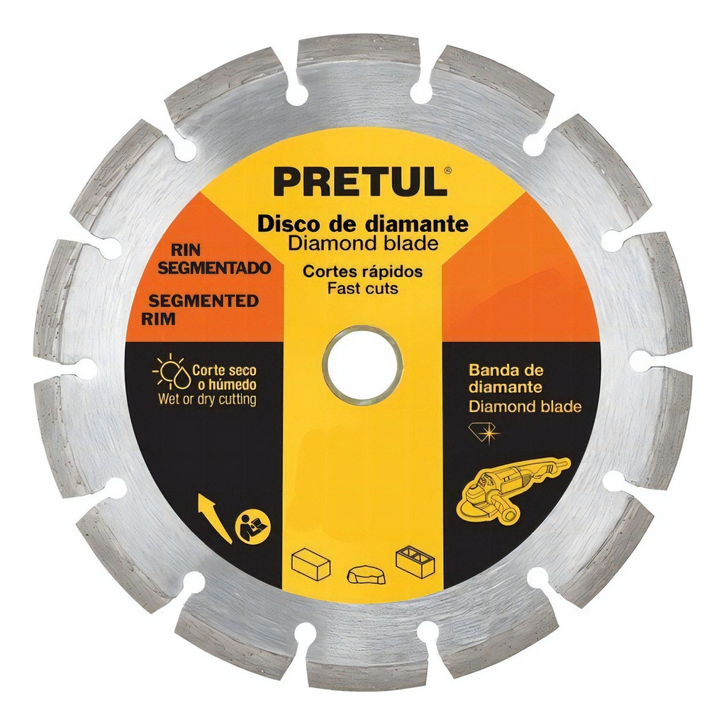 Disco de Diamante de 4' X 1.2 MM Rin Segmentado, Pretul