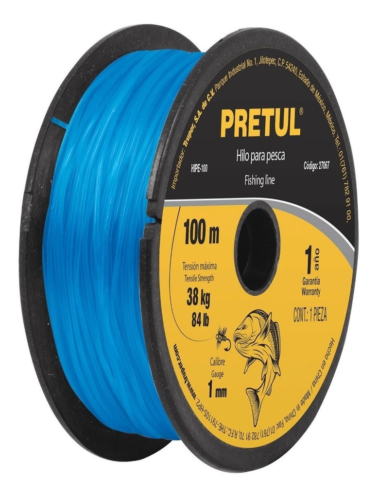Hilo Para Pesca 1 Mm 100 Mt Pretul 27067 Color Azul